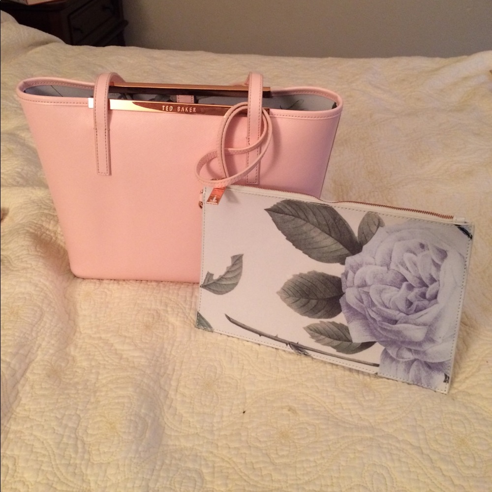 Ted baker pink tote with inner bag