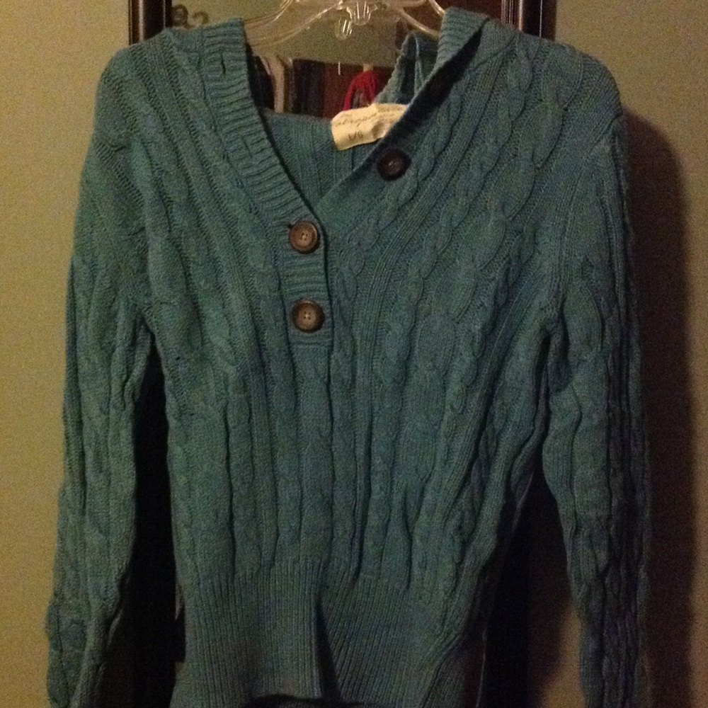 Aeropostale teal hoodie sweater