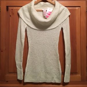Cowl Neck Shimmer Sweater XS