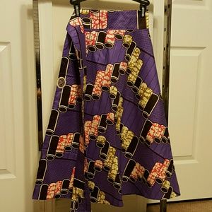 African print wrap skirt