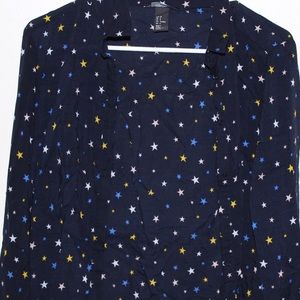 Star button up blouse