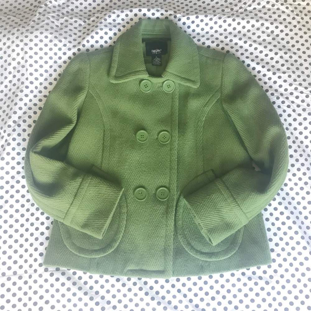 Olive Green Lined PeaCoat