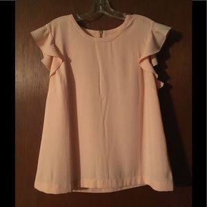 NWOT J. Crew flutter sleeve top. Light pink