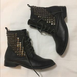 Forever 21 Black Faux Leather Studded Boots
