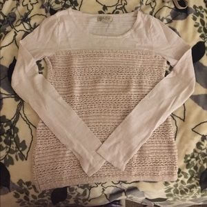 Cream and tan Crochet Lucky Brand Top