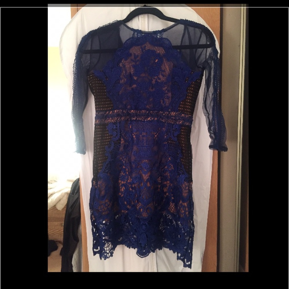 Illusion lace cocktail dress