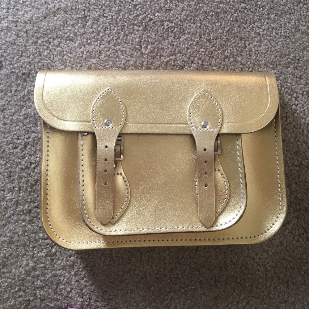 11" metallic Gold Cambridge Satchel