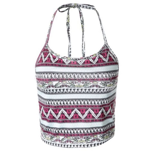 Boho Crop Halter Tank Top - Picture 2 of 7