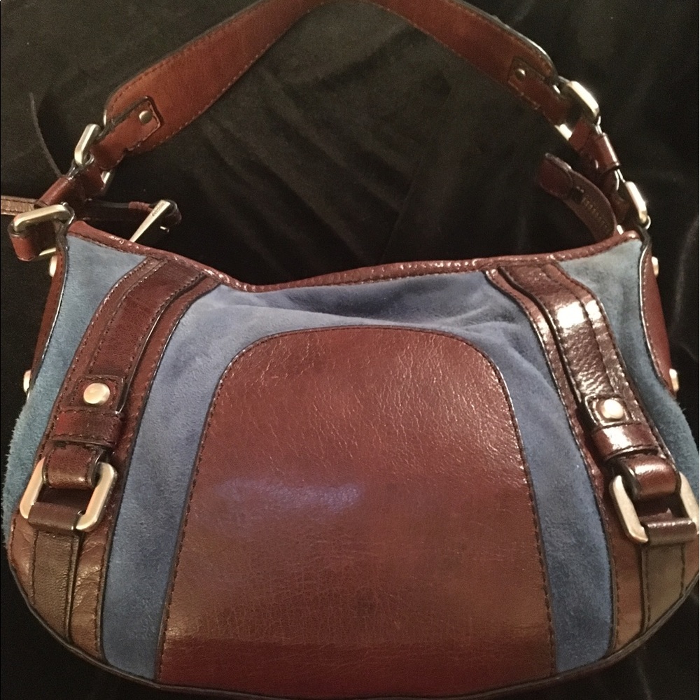 Blue Suede and Leather Fossil Purse