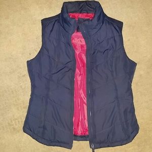 Woman's medium blue and red vest