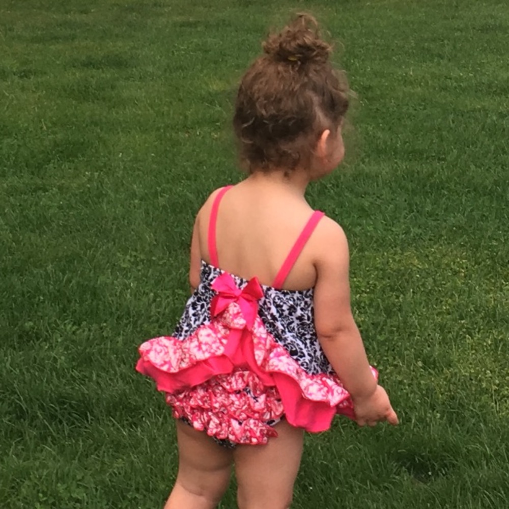 Infant Summer Outfit swing top Ruffle bloomers 12