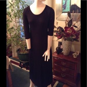 Black Mossimo 3/4 Length Cotton Maxi Dress