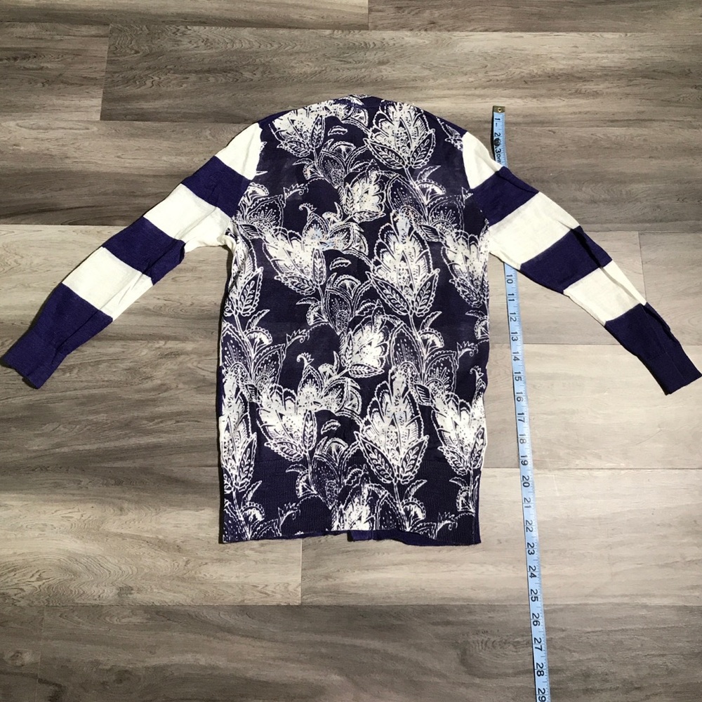 Loft Purple and White Pattern Cardigan XXSP