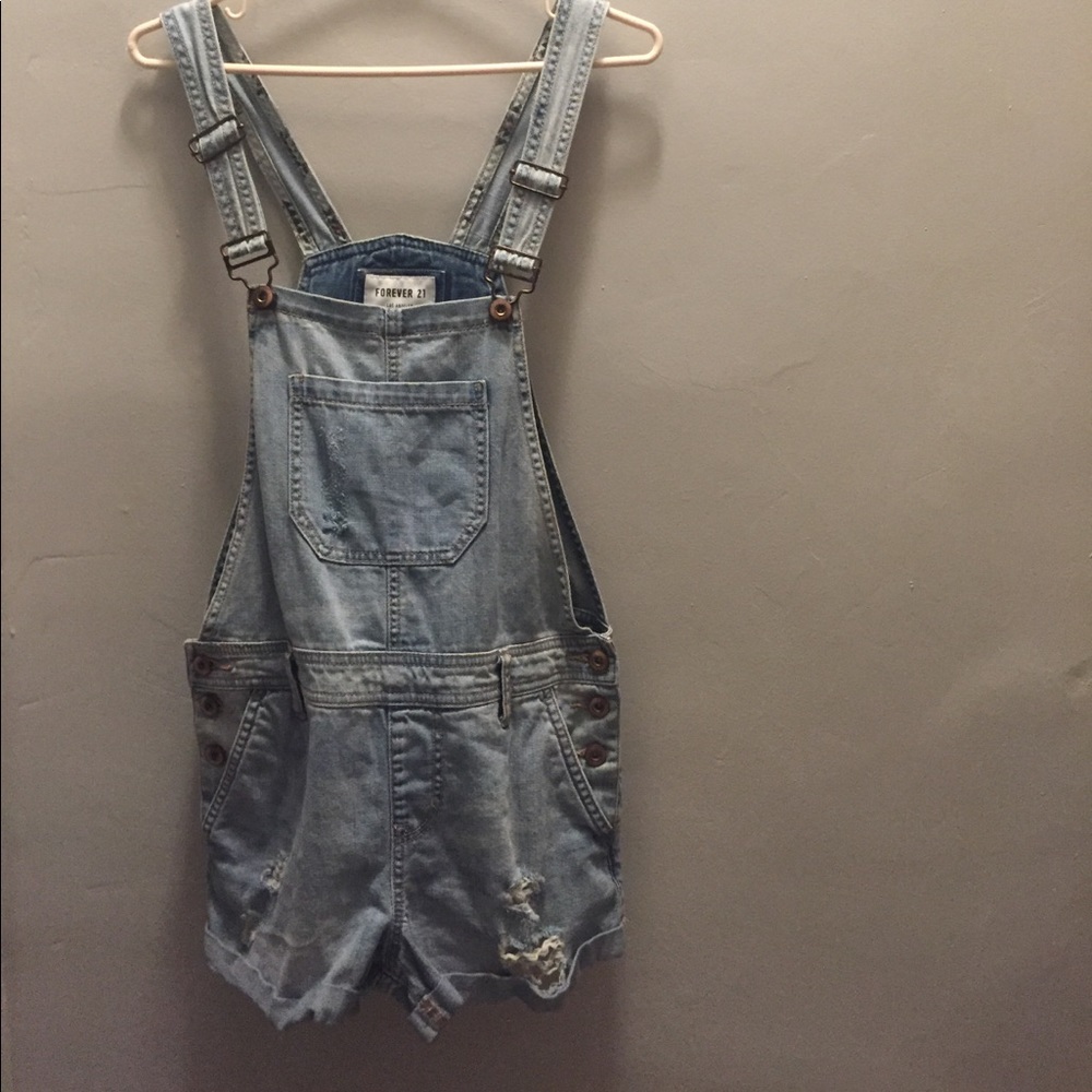 Forever 21 denim overalls (shorts)