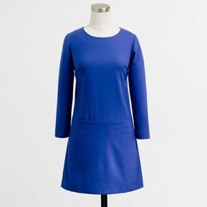 J.Crew NWT Royal Blue Wool Shift Dress with Pocket