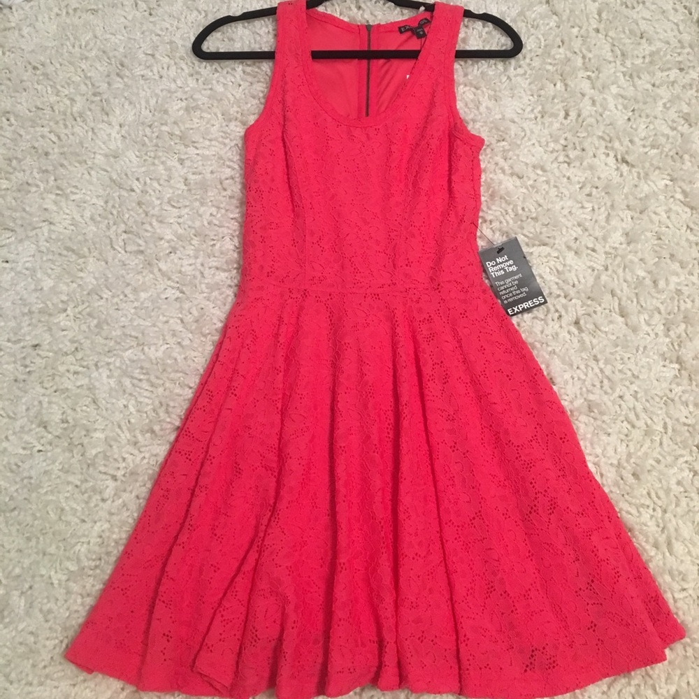 NEW !! With tags !!! Express lace pink dress !