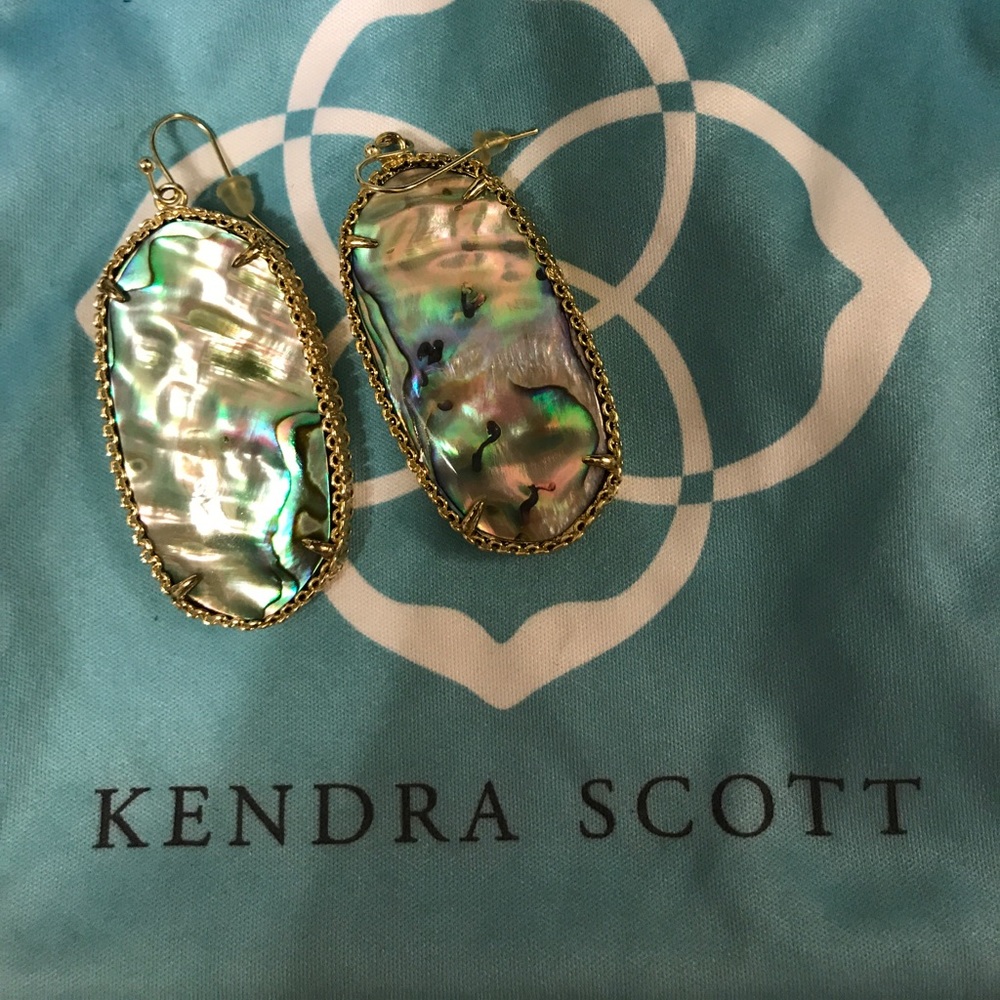 Kendra Scott Gold Deily Earrings Abalone Shell