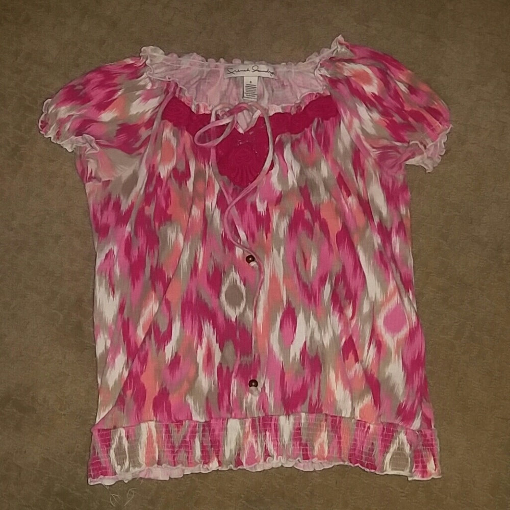 Women's small multi color dress shirt