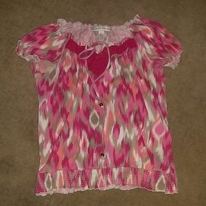 Women's small multi color dress shirt