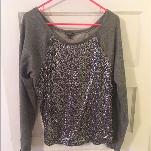 Grey sweatshirt with sequin detail
