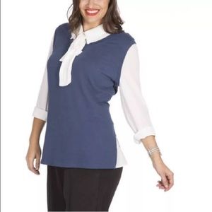 2fer Plus Moda Mock Blouse tie bow XXL