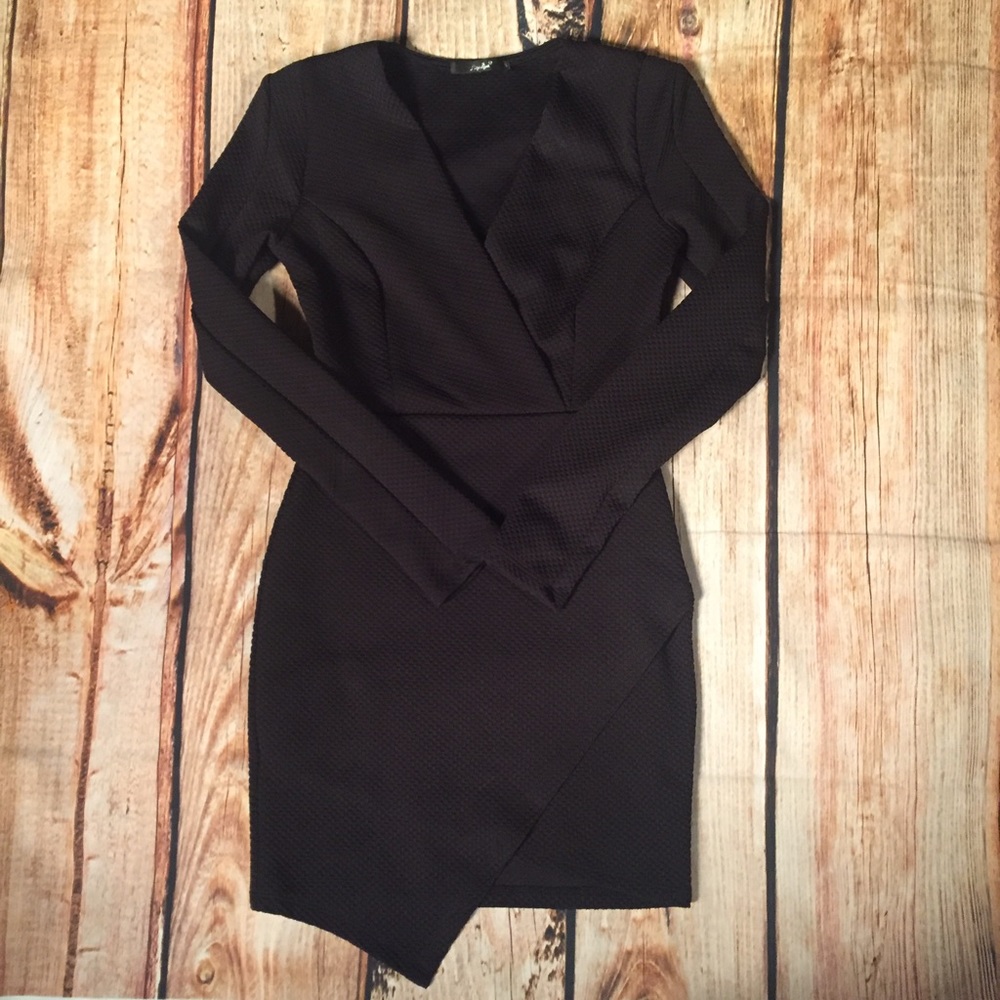 Black Asymmetrical Bodycon Dress