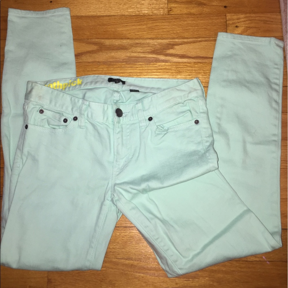 MINT GREEN J. CREW JEANS