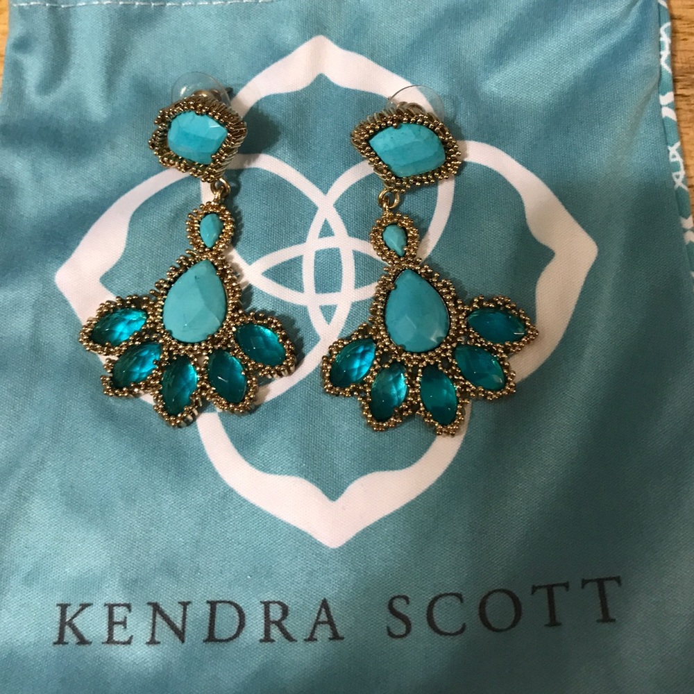 Rare Gold and Turquoise Kendra Scott Earrings