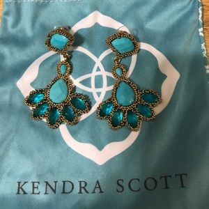 Rare Gold and Turquoise Kendra Scott Earrings