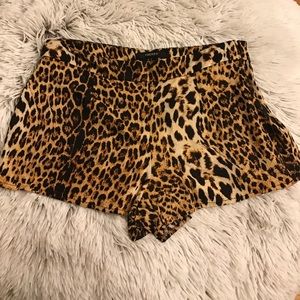 Cheetah print fabric shorts