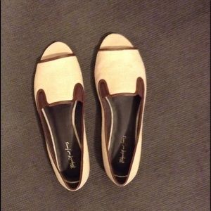 Elizabeth and James open toe slip ons