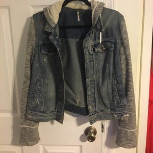 Free people denim sweater jacket