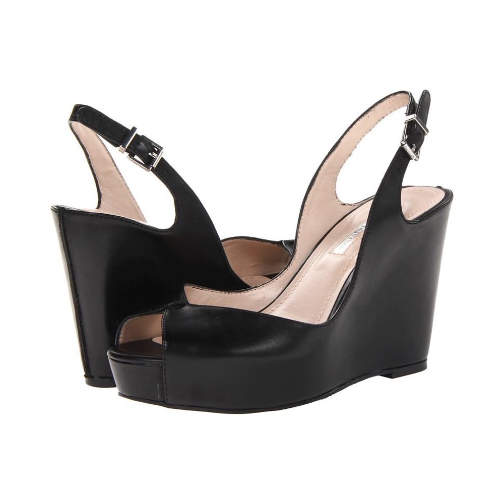 BCBG black wedges