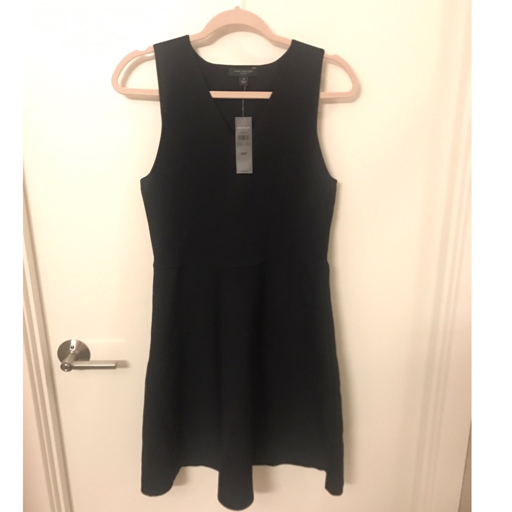 Ann Taylor black fit and flare dress NWT