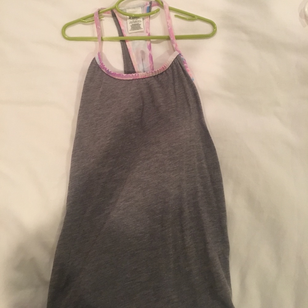 Gray PINK Workout Top