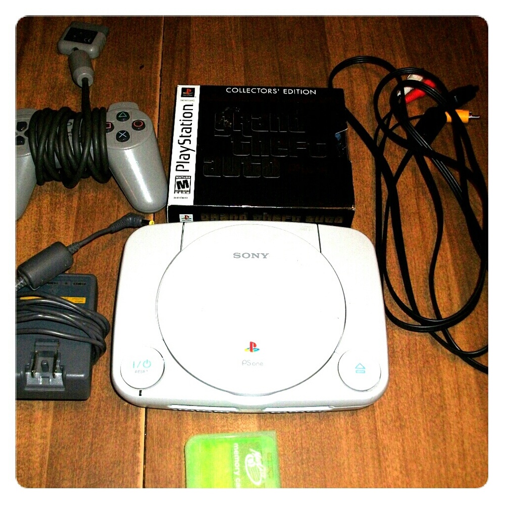 Ps1 slim with mem card hoockups and gta collection
