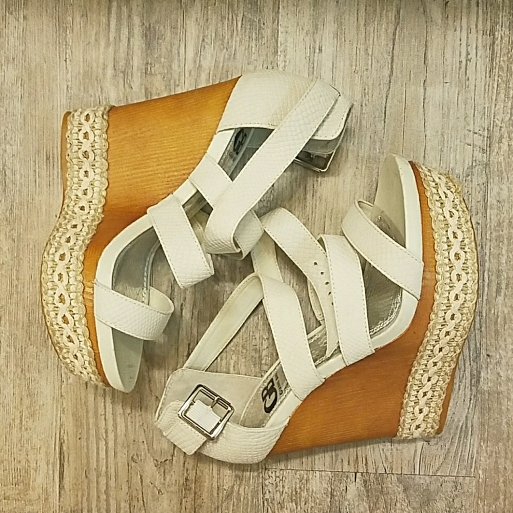 Gianni Bini Lace-Trim Wedges