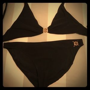 Tory Burch Black Logo Bikini