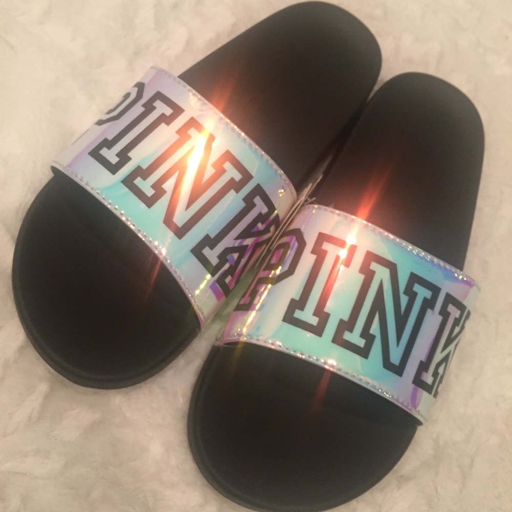 💎 PINK Iridescent Slides 💎 | Large (9-10)