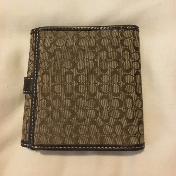 Authentic COACH small brown canvas logo wallet - Picture 2 of 7