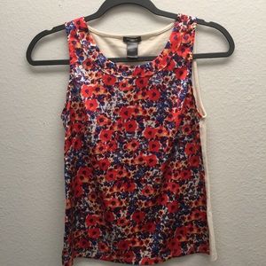 Ann Taylor Floral Scoop Neck Sleeveless Top