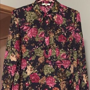 Pleione floral blouse, sz small, EUC