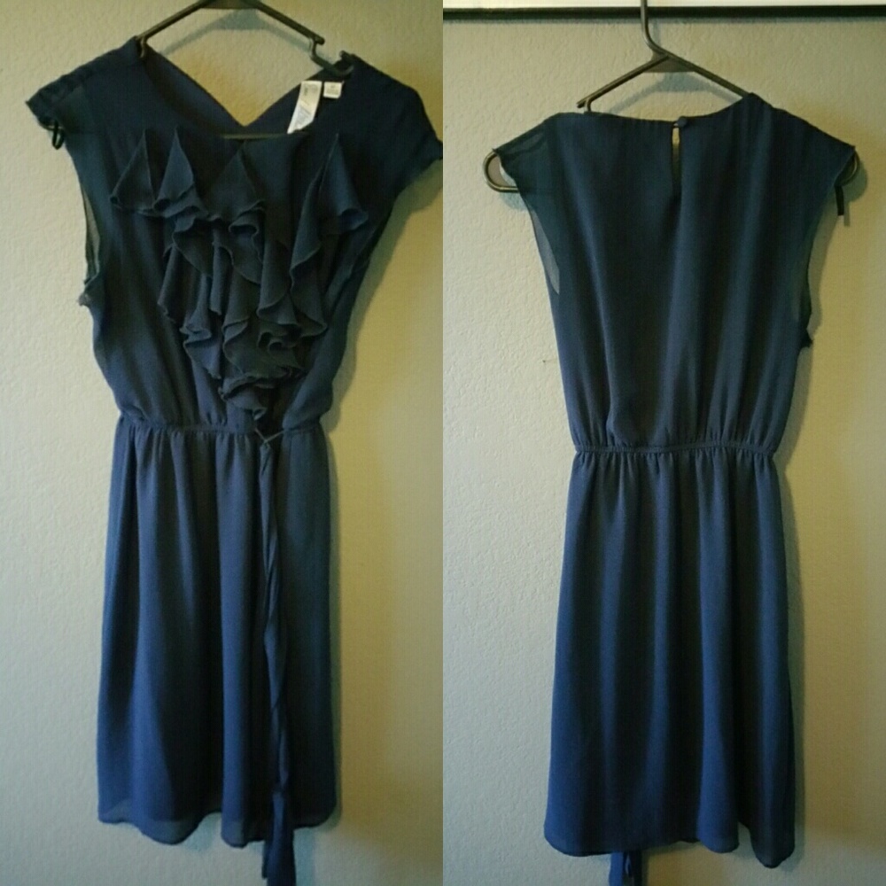Navy Ruffle Dress