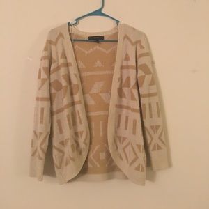 Beige Patterned Cardigan