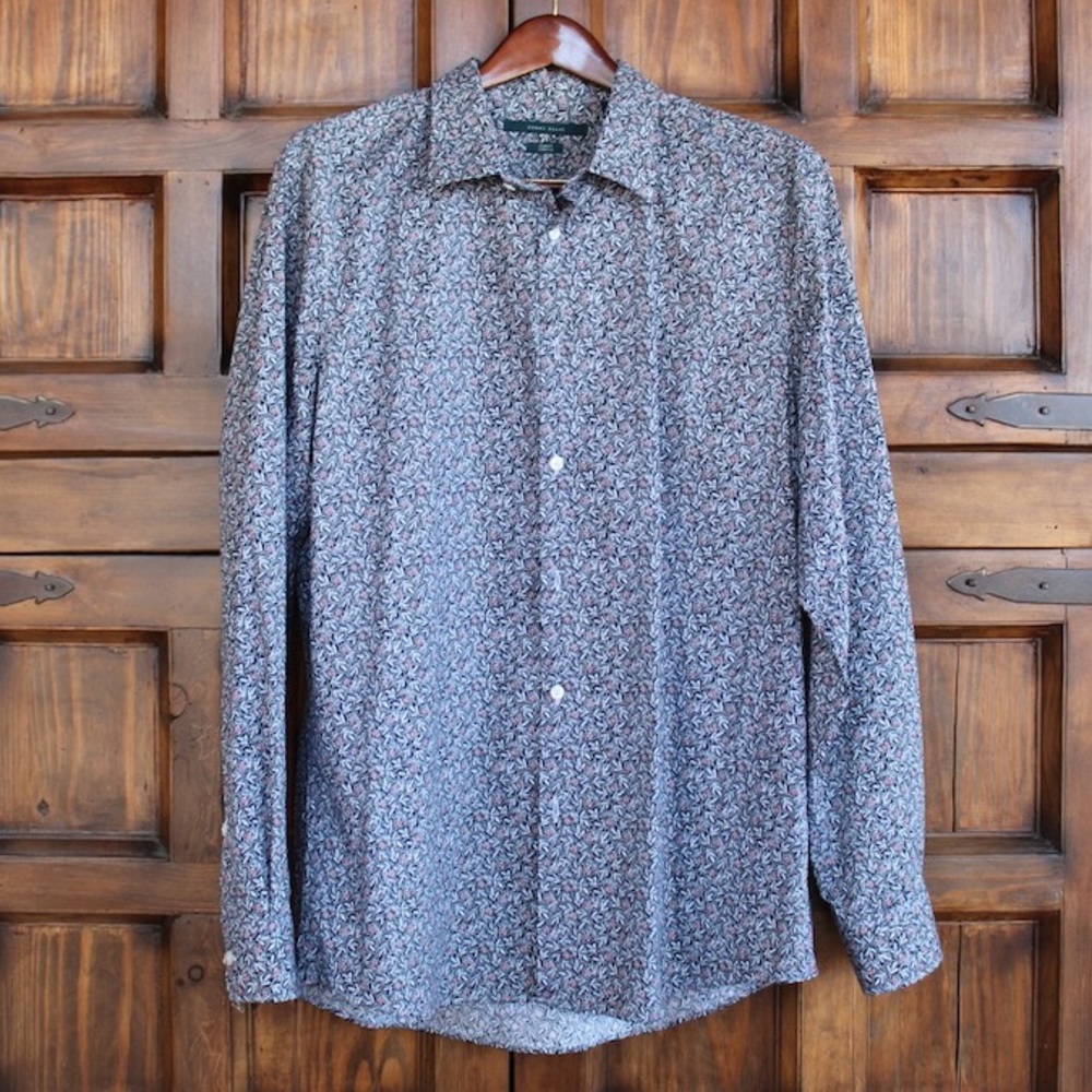 XL Perry Ellis Blue Slim Button Up Shirt