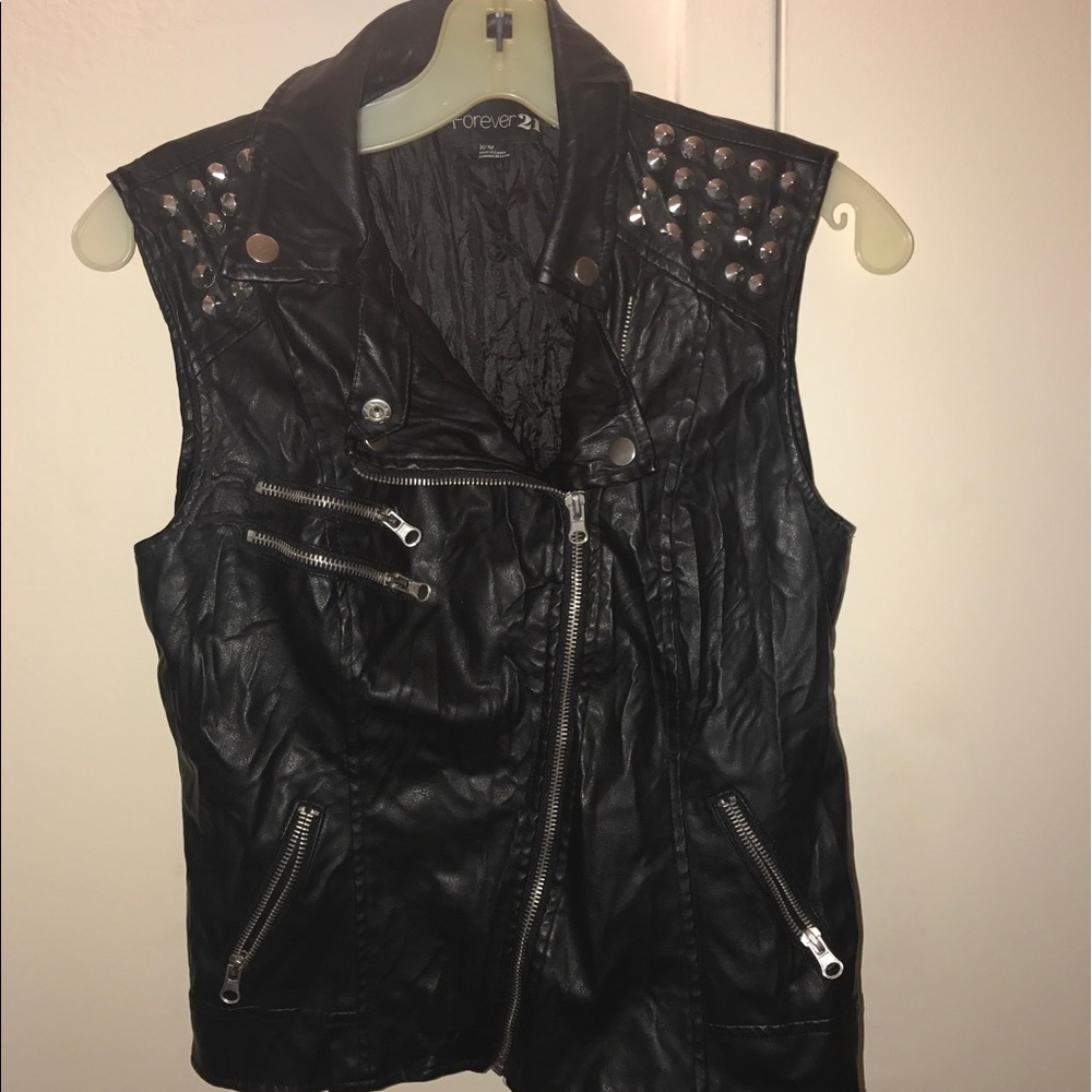 Leather Studded Biker vest