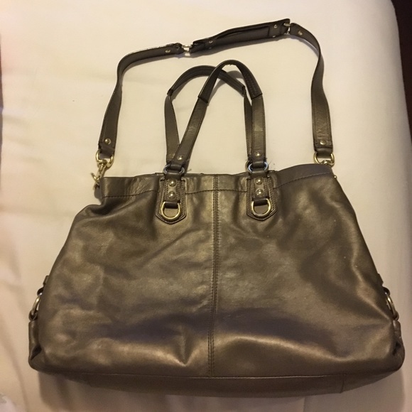 Authentic COACH bronze leather satchel π - Picture 3 of 8
