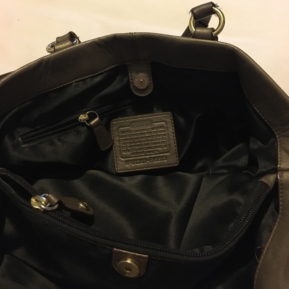 Authentic COACH bronze leather satchel π - Picture 7 of 8