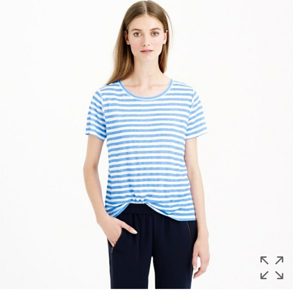 J.Crew Linen Swingy Stripe T-Shirt