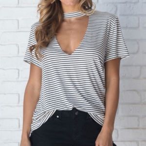 Striped choker top